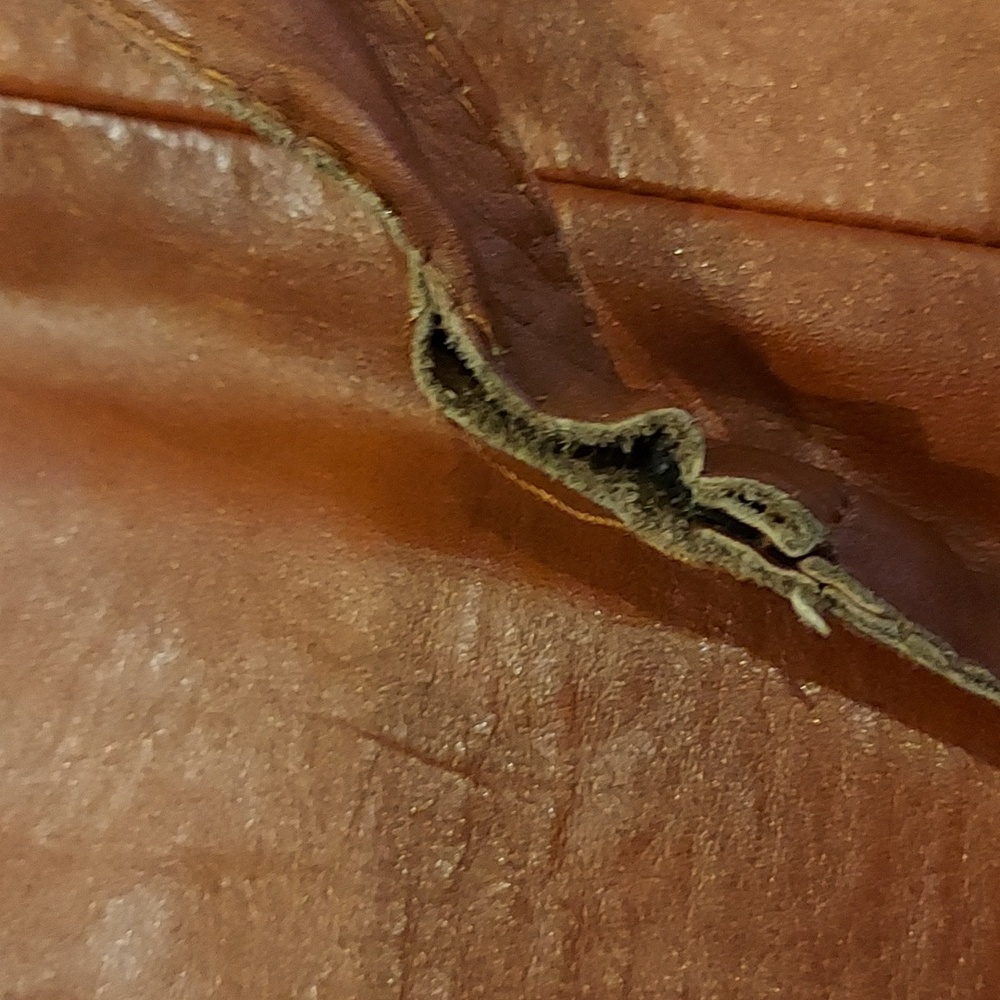 Ladies Brown Leather Long Coat - Picture 10 of 14